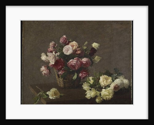 Roses dans un panier, or Roses in a Basket, 1888 by Ignace Henri Jean Fantin-Latour