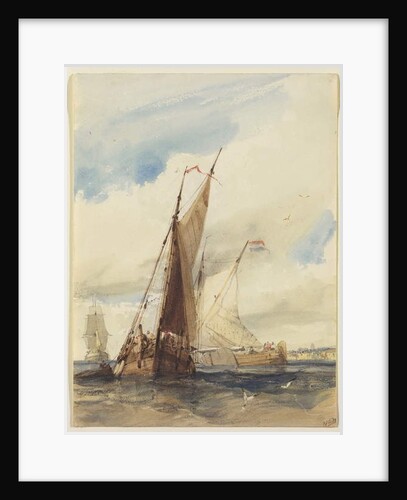 Dutch Fishing Vessels near the French Coast, 1825 by Richard Parkes Bonington