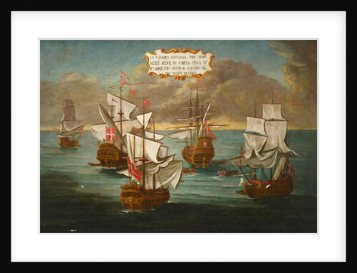 A Squadron of the Order, under the command of Frere Giuseppe de Langu, preparing to fight, off Carthage by Maltese School