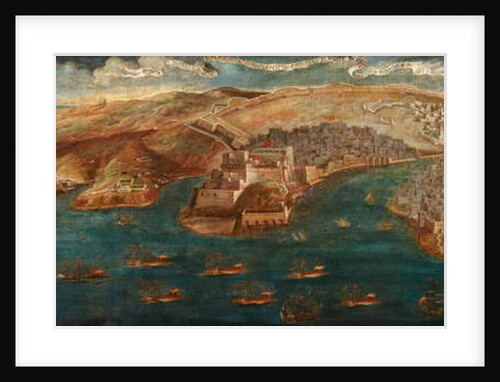 View of Fort Ricasoli, Castle St Angelo, L'Isola and the Cotonera Lines from Valletta, 1679 by Maltese School