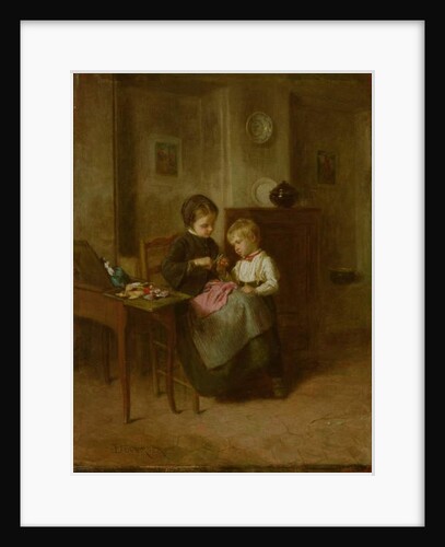 The Sewing Lesson by Theophile Emmanuel Duverger