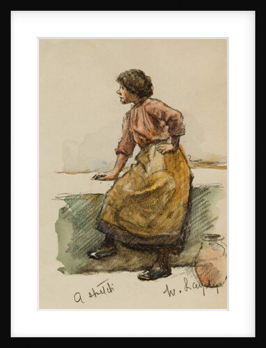 Study of a Girl on a Harbour Wall by Walter Langley