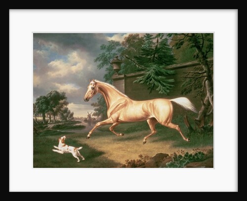 A Palomino frightened by an oncoming storm with a Spaniel, 1814 by Charles Towne