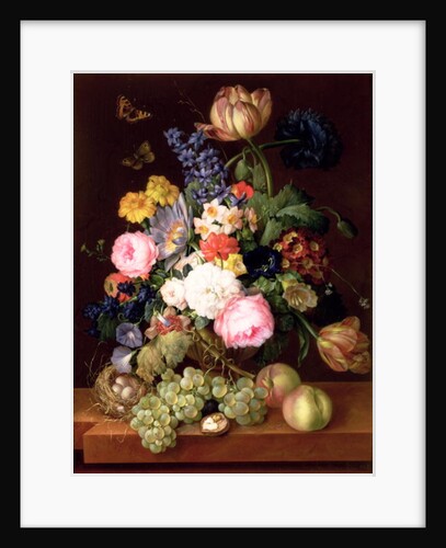 Flowers and fruit with a bird's nest on a Ledge, 1821 by Franz Xavier Petter