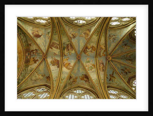 The Vaults of the Rayonnant Chapel of the Abbey with Renaissance paintings, 13th-16th century by Francesco Primaticcio