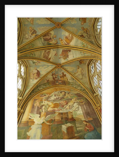 The Vaults of the Rayonnant chapel of the Abbey with Renaissance paintings , 13th-16th century by Francesco Primaticcio
