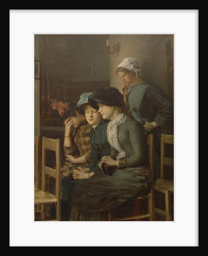 Young girls at church by Marie Mrs Dujardin-Beaumetz Petiet