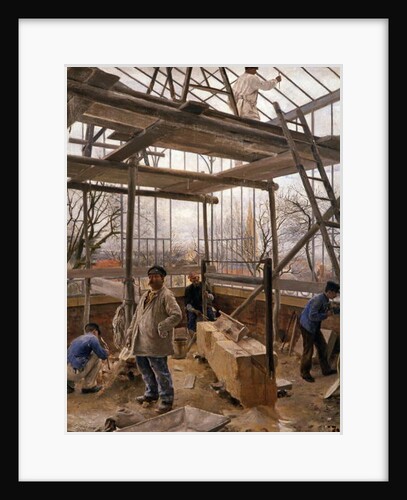 Building a glasshouse, 1890 by Edouard-Joseph Dantan