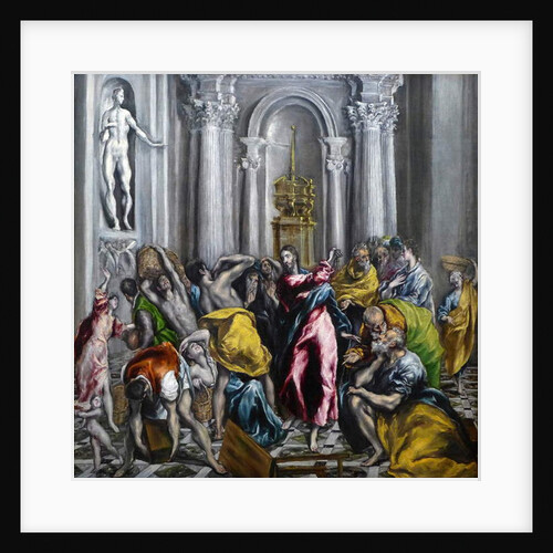 Christ driving the merchants from the temple painting by Domenikos Theotokopoulos dit Le Greco - Christ Driving the Traders from the Temple by El (1541-1614) Greco