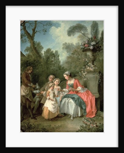 A lady and a gentleman in the Garden with two children c. 1742 by Nicolas Lancret