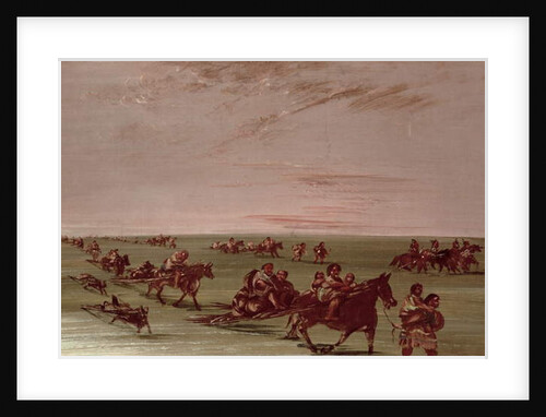 Red Indians using the Travois by George Catlin