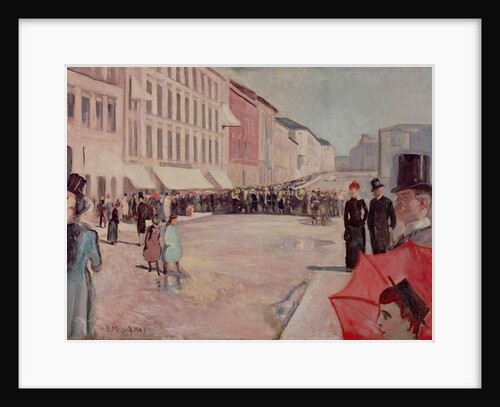 Military Band on Karl-Johann Street, Oslo, 1889 by Edvard Munch