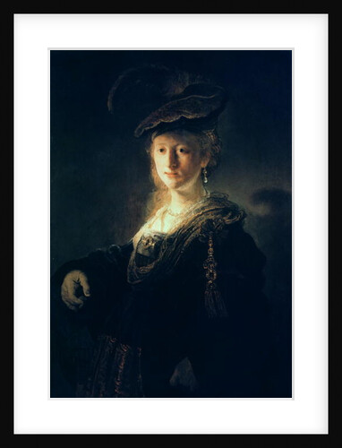 Young Woman in Fancy Dress by Rembrandt Harmensz. van Rijn