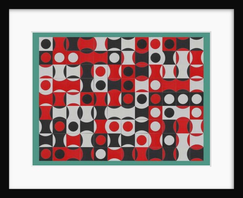 BLACK WHITE & RED COMPOSITE OF CIRCLES, 2017 by Peter McClure