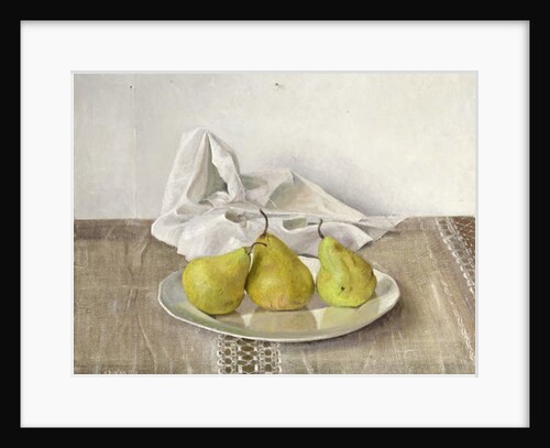 Three Pears on a Plate, Still Life, 1990 by Arthur Easton