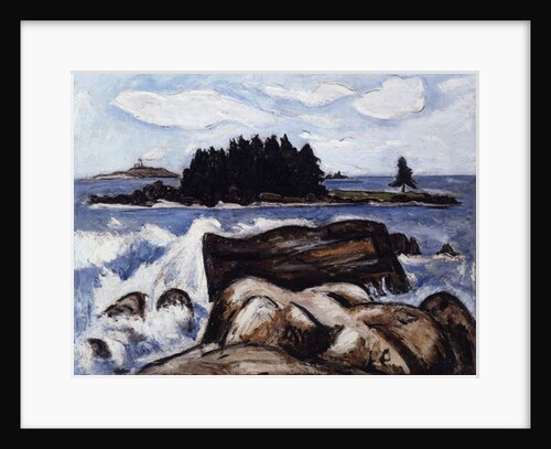 Jotham's Island, Off Indian Point, Georgetown, Maine. Mouth of Kennebec River, Seguin Light at Left, 1937 by Marsden Hartley