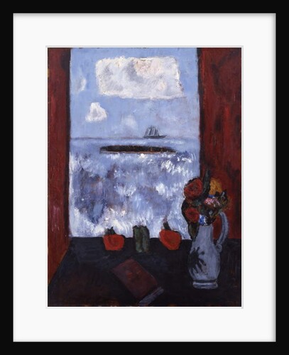 Summer, Sea, Window, Red Curtain, 1942 by Marsden Hartley