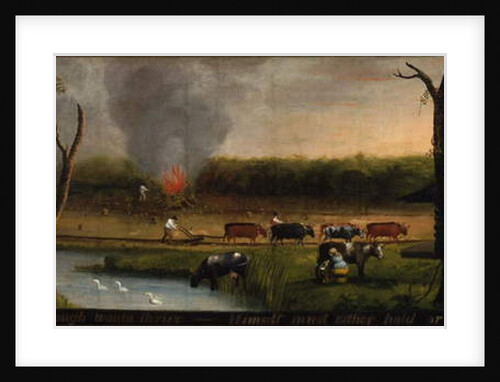 He that by the plough would thriveHimself must either hold or drive, c.1825-50 by American School
