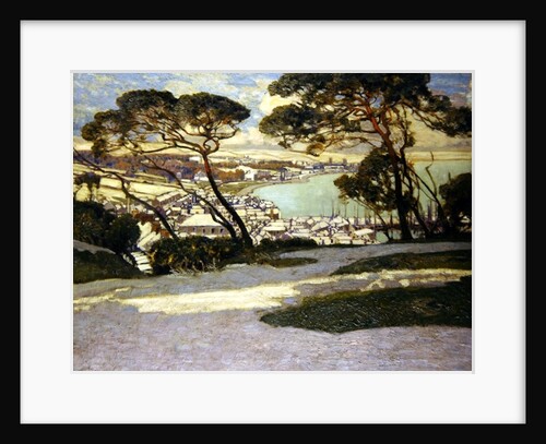 Newlyn, Penzance in the distance from Geoffrey Garnier's Garden by Alfred East