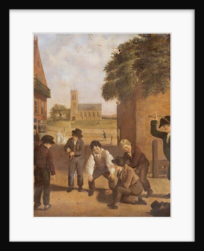 Boys playing outside a Church by Anonymous