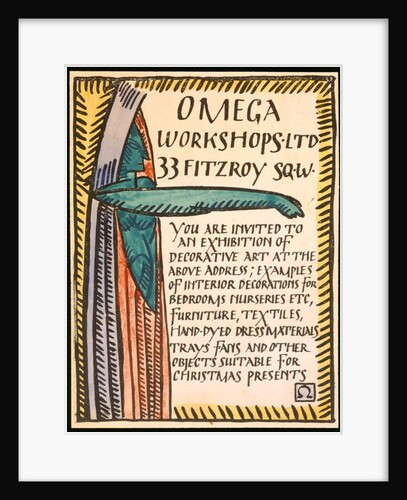 Invitation for the Omega Workshop by Roger Eliot Fry