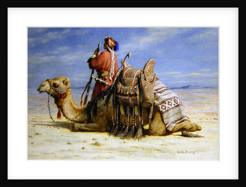 A Nomad and His Camel Resting in the Desert, 1874 by Carl Haag