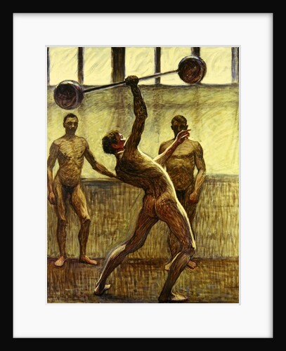 Lifting Weights with One Arm Number 2, 1914 by Eugene Jansson