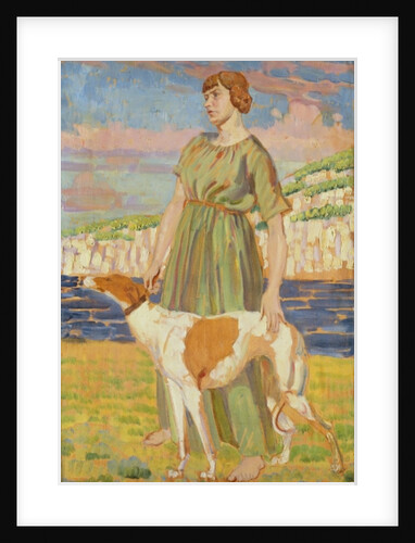 Portrait of Elizabeth Lipczinski with her dog Fanny, c.1911-12 by Derwent Lees