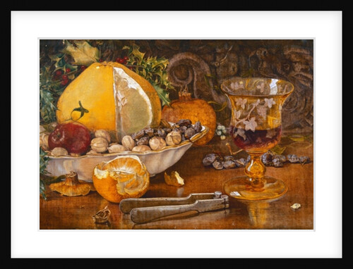 Still Life of Fruit, Nuts and Wine Glass, 1864 by John Edward Newton