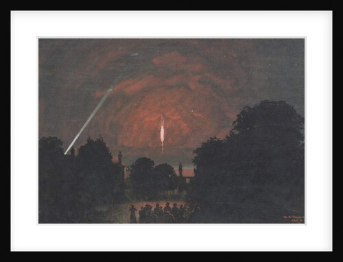 The Zeppelin which fell at Cuffley, 1916 by William Stephen Tomkin