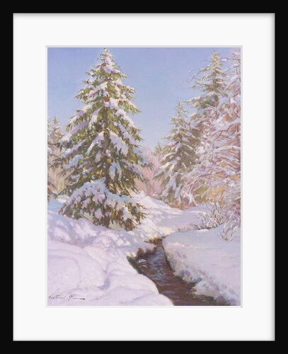 Snow scene in France by Constantin Alexandrovich Westchiloff