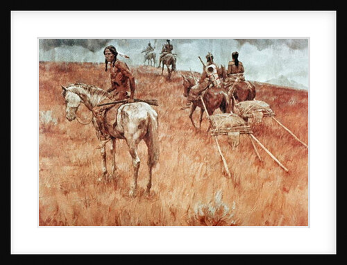Sioux Indians on the Move by School American