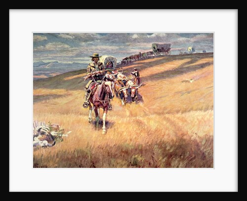 When wagon trails were dim by Charles Marion Russell