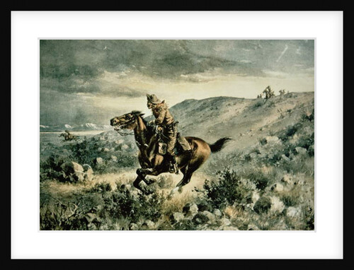 Pony Express pursued by Indians, 1900 by Henry W. Hansen