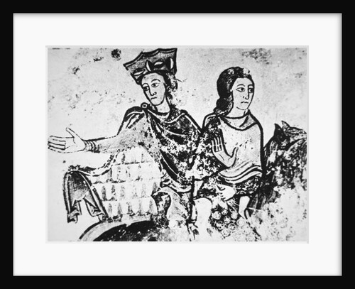 Eleanor of Aquitaine with a riding companion by French School