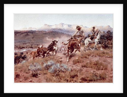 Round-up on the Musselshell by Charles Marion Russell