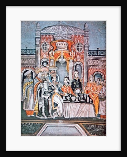 An Indian Prince entertains British Officials, c.1810 by Indian School