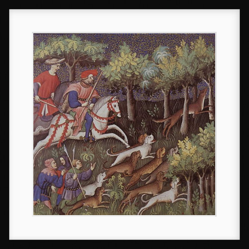 Medieval aristocrats hunting foxes by English School