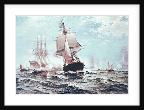 First recognition of the Stars and Stripes, 14th February 1778 by Edward Moran