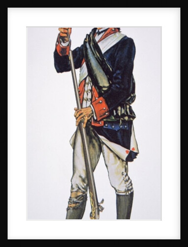 American War of Independence soldier of the Pennsylvania State Regiment by School American