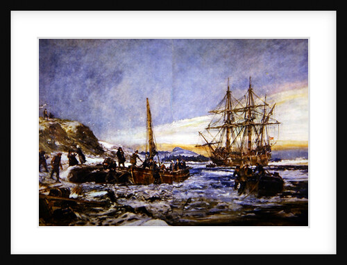 Landing of the Pilgrim Fathers at Plymouth, New England in 1620 by Charles Edward Dixon