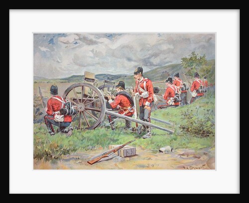 British troops working a Maxim machine gun during manoeuvres, 1900 by Frank Algenon Stewart