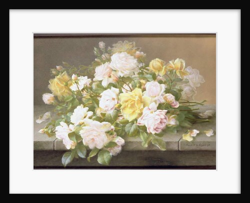 Pink and Yellow Roses by Raoul M. de Longpre