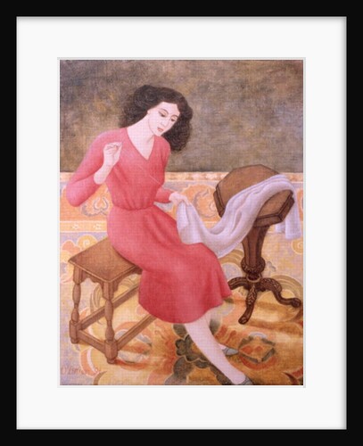 Girl Sewing, 1991 by Patricia O'Brien