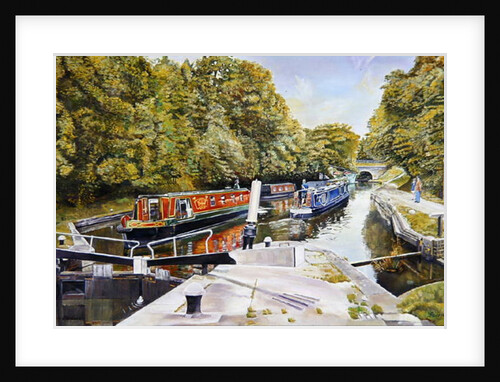 Knowle top lock, 2003 by Kevin Guild of Railway Artist Parrish