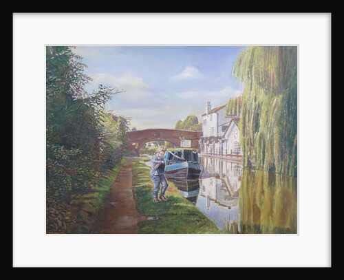 Woman hauling butty boat, 2008 by Kevin Parrish