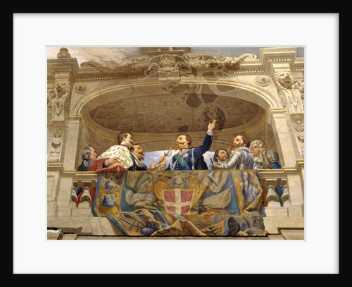Carlo Alberto giving the sword to Vittorio Emanuele II, detail by Cesare Mariani