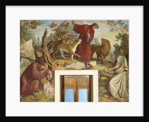 Dante sleeping, attacked by wild beasts, and encountering Virgil by Joseph Anton Koch