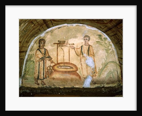 The Samaritan woman at the well, Catacombs of Via Latina, Rome by Roman Roman