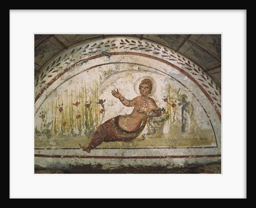 Wall painting from the Catacombs of Via Latina, Rome by Roman Roman